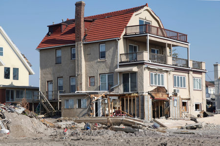 FAR ROCKAWAY, NEW YORK - NOVEMBER 11, 2012: Destroyed beach house in the aftermath of Hurricane...