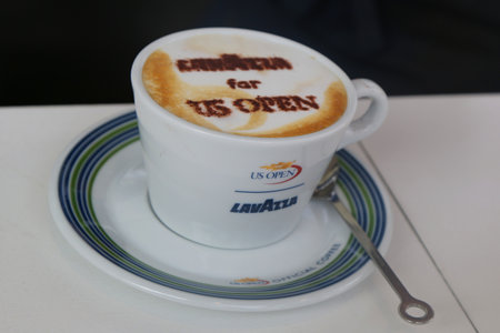 NEW YORK - AUGUST 27, 2017: Lavazza coffee presented at the National Tennis Center during 2017 US Open in New York. Lavazza coffee is the official coffee of the US Openのeditorial素材