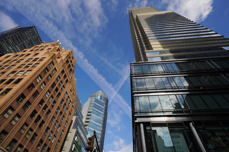 NEW YORK - DECEMBER 19, 2017: Modern skyscrapers in Manhattanのeditorial素材