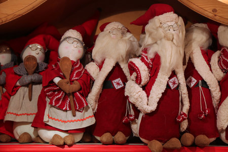 ROVANIEMI, FINLAND - FEBRUARY 19, 2017: Local souvenirs on display in Rovaniemi, Finland.のeditorial素材