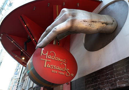 NEW YORK - DECEMBER 19, 2017:  Madame Tussauds museum in New York. Madame Tussauds New York is a wax museum located on 42nd Street close to Times Square in New York City.のeditorial素材