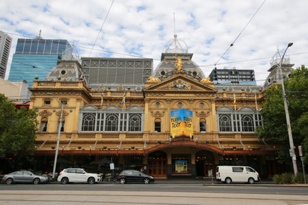 MELBOURNE, AUSTRALIA - JANUARY 31, 2016: The Princess Theatre in Melbourne, Australia. The Princess Theatre is the oldest continuous entertainment site on mainland Australiaのeditorial素材