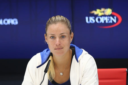 NEW YORK - AUGUST 26, 2017: Grand Slam champion Angelique Kerber of Germany during press conference...