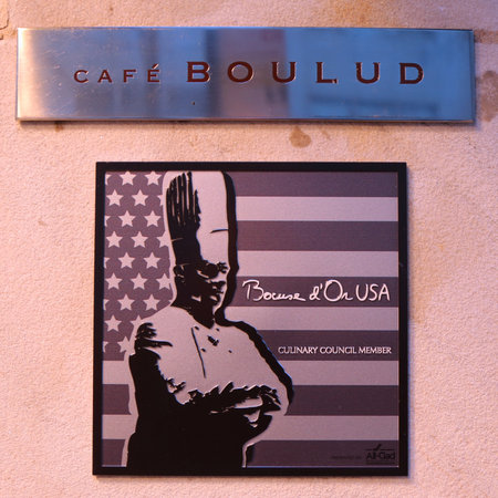 NEW YORK  - MARCH 4, 2018: Bocuse D Or USA council member sing in front of Cafe Boulud in Manhattan. Cafe Boulud at The Surrey is an exquisite fine dining destination on Manhattan's Upper East Sideのeditorial素材