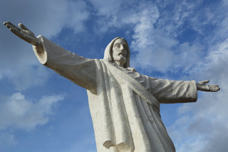 Christ the Redeemer or Cristo Blanco statue in Cuzco, Peruのeditorial素材