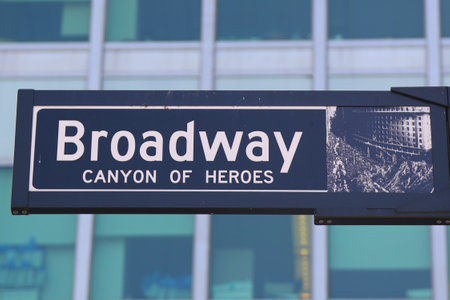 Broadway sign in Lower Manhattanのeditorial素材