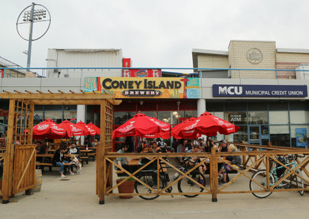 BROOKLYN, NEW YORK - MAY 5, 2018: Coney Island Brewery at Coney Island section of Brooklyn, New Yorkのeditorial素材