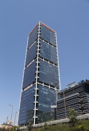 TEL AVIV, ISRAEL - APRIL 29, 2017: Modern skyscrapers in Tel Aviv, Israelのeditorial素材