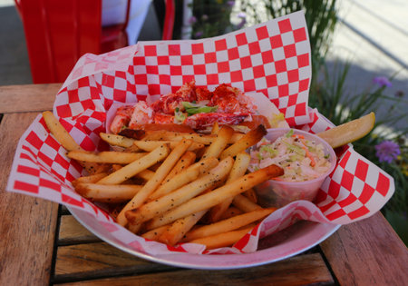 Lobster roll served in Seafood Restaurant