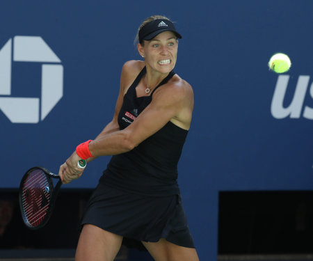 NEW YORK - AUGUST 30, 2018: Grand Slam champion Angelique Kerber of Germany in action during her...