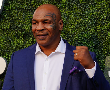 NEW YORK - AUGUST 27, 2018: Former boxing champion Mike Tyson attends 2018 US Open opening ceremony at USTA Billie Jean King National Tennis Center in New Yorkのeditorial素材