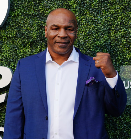 NEW YORK - AUGUST 27, 2018: Former boxing champion Mike Tyson attends 2018 US Open opening ceremony at USTA Billie Jean King National Tennis Center in New Yorkのeditorial素材
