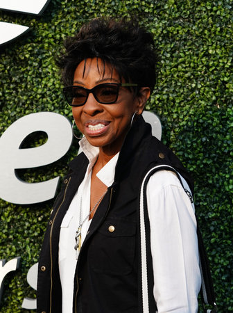 NEW YORK - AUGUST 27, 2018: American soul singer and songwriter Gladys Knight on the blue carpet before 2018 US Open opening night ceremony at Tennis Center in New Yorkのeditorial素材