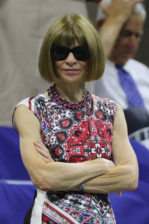 NEW YORK - AUGUST 27, 2018: Editor-in-chief of Vogue magazine Anna Wintour attends 2018 US Open opening ceremony at USTA Billie Jean King National Tennis Center in New Yorkのeditorial素材