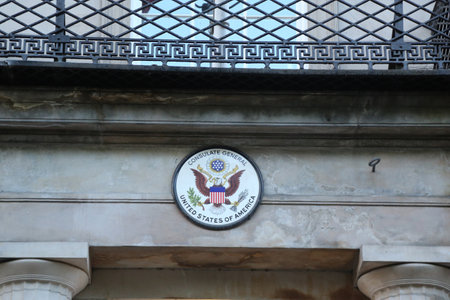 EDINBURGH, SCOTLAND - JULY 5, 2018: The U.S. Consulate General in Edinburgh, Scotlandのeditorial素材