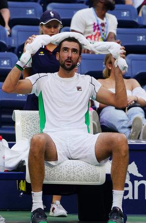 NEW YORK - SEPTEMBER 3, 2018: Grand Slam Champion Marin Cilic of Croatia in action during his 2018...