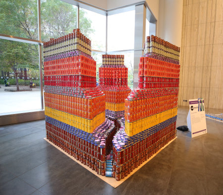 NEW YORK - NOVEMBER 15, 2018: Food sculpture presented at 26th Annual NYC Canstruction competition...