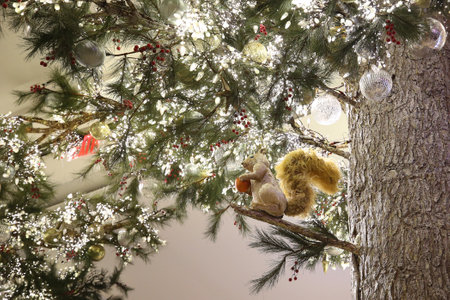 NEW YORK - DECEMBER 6, 2018: Christmas decor with Believe campaign theme at Macy's flagship store at Herald Square in New Yorkのeditorial素材