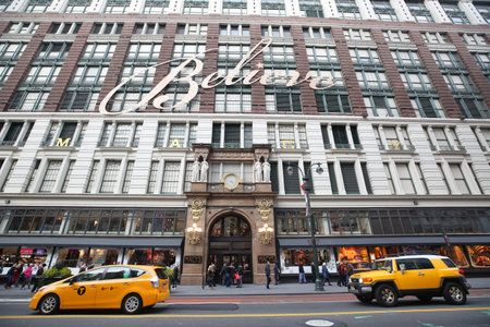 NEW YORK - DECEMBER 6, 2018: Macy's at Herald Square on Broadway in Manhattan. In 1924 Macy's was...