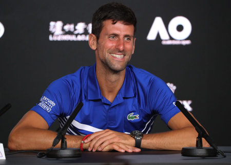 MELBOURNE, AUSTRALIA - JANUARY 27, 2019: 2019 Australian Open Champion Novak Djokovic of Serbia...