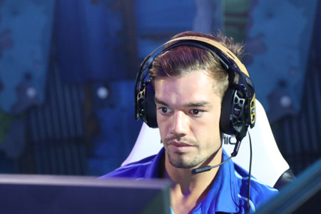 MELBOURNE, AUSTRALIA - JANUARY 27, 2019: Hundreds Fortnite gamers compete during Fortnite Summer Smash at Australian Open 2019 in Melbourne. Fortnite is an online video game developed by Epic Games and released in 2017のeditorial素材