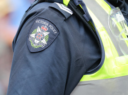 MELBOURNE, AUSTRALIA - JANUARY 26, 2019: Victoria Police shoulder patch. Victoria Police Department...