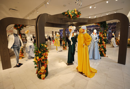 NEW YORK - MARCH 19, 2019: Neiman Marcus opens first Manhattan store at the Shops at Hudson Yards shopping mall.のeditorial素材