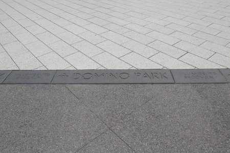 BROOKLYN, NEW YORK - MAY 2, 2019: Domino Park sign in Williamsburg, Brooklynのeditorial素材
