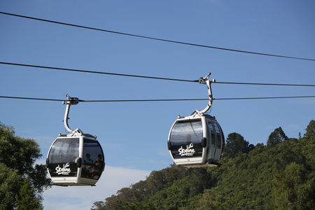 ROTORUA, NEW ZEALAND - FEBRUARY 3, 2019: Skyline Gondola Cableway in Rotorua, North Island, New Zealandのeditorial素材