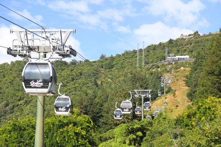 ROTORUA, NEW ZEALAND - FEBRUARY 3, 2019: Skyline Gondola Cableway in Rotorua, North Island, New...