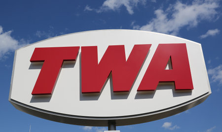 NEW YORK- MAY 16, 2019: TWA Hotel opened at the landmark TWA Flight Center building designed by Eero Saarinen at the John F. Kennedy International Airport (JFK) in New Yorkのeditorial素材