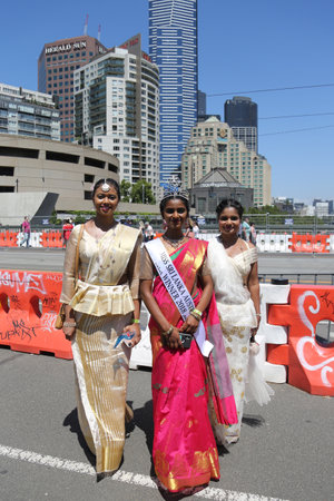 MELBOURNE, AUSTRALIA - JANUARY 26, 2019: Sinhala Cultural Foundation members participate at the 2019 Australia Day Parade in Melbourneのeditorial素材