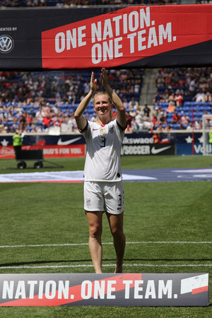 HARRISON, NJ - MAY 26, 2019: U.S. Women's National Soccer Team midfielder Samantha Mewis #3 during Send-Off Celebration for 2019 Women's World Cup in Harrison, NJ after friendly game against Mexicoのeditorial素材