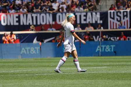 HARRISON, NJ - MAY 26, 2019: U.S. Women's National Soccer Team midfielder Julie Ertz #8 in action during friendly game against Mexico as preparation for 2019 Women's World Cup in Harrison, NJのeditorial素材