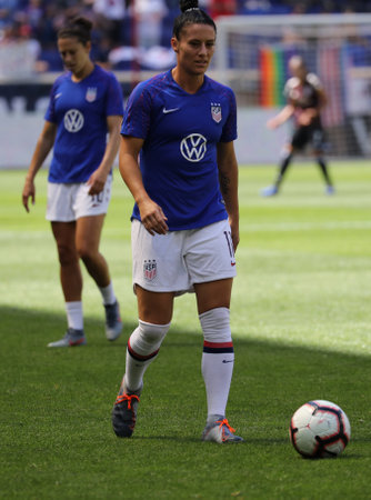 HARRISON, NJ - MAY 26, 2019: U.S. Women's National Soccer Team defender Ali Krieger #11 in action during warm up before game against Mexico as preparation for 2019 Women's World Cup in Harrison, NJのeditorial素材