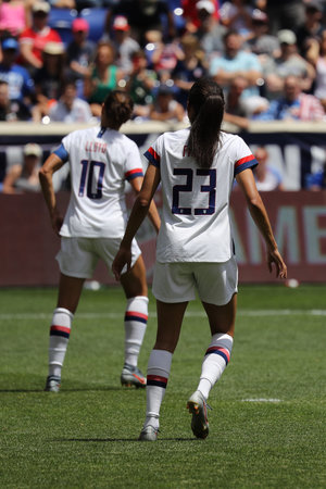 HARRISON, NJ - MAY 26, 2019: U.S. Women's National Soccer Team forward Christen Press #23 in action during friendly game against Mexico as preparation for 2019 Women's World Cup in Harrison, NJのeditorial素材