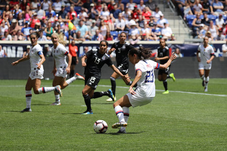 HARRISON, NJ - MAY 26, 2019: U.S. Women's National Soccer Team forward Christen Press #23 in action during friendly game against Mexico as preparation for 2019 Women's World Cup in Harrison, NJのeditorial素材