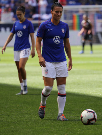 HARRISON, NJ - MAY 26, 2019: U.S. Women's National Soccer Team defender Ali Krieger #11 in action during warm up before game against Mexico as preparation for 2019 Women's World Cup in Harrison, NJのeditorial素材