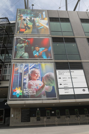 MELBOURNE, AUSTRALIA - JANUARY 27, 2019: The National Sports Museum  located within the Melbourne Cricket Ground in Melbourne, Victoria. It is a museum dedicated to Australian sportのeditorial素材