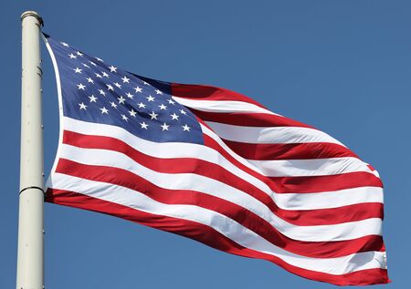 The American Flag in the windの写真素材