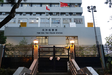 HONG KONG  - NOVEMBER 9, 2019: Tsim Sha Tsui divisional police station in Hong Kongのeditorial素材