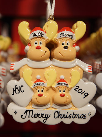 Christmas ornaments on display in Manhattanのeditorial素材