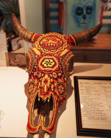 CANCUN, MEXICO - JANUARY 4, 2018: Local souvenirs on display at the Cancun International Airport, Mexicoのeditorial素材