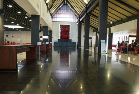 SIEM REAP, CAMBODIA - NOVEMBER 4, 2019: Arrival hall at the Siem Reap International Airport in Cambodia serves Siem Reap, a popular tourist destination due to nearby Angkor Watのeditorial素材
