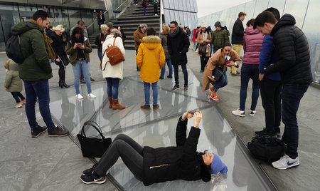 NEW YORK - MARCH 12, 2020: The Edge  observation deck opens at Hudson Yards in Manhattan, New York....