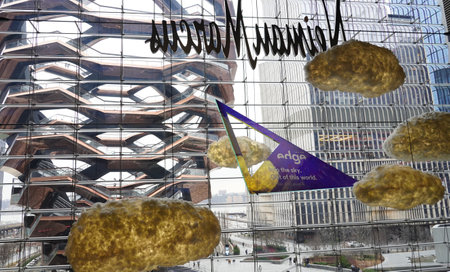 NEW YORK - MARCH 12, 2020: The Edge  observation deck opens at Hudson Yards in Manhattan, New York. It is the tallest  observation deck in the Western Hemisphere at 1,131 feet.のeditorial素材