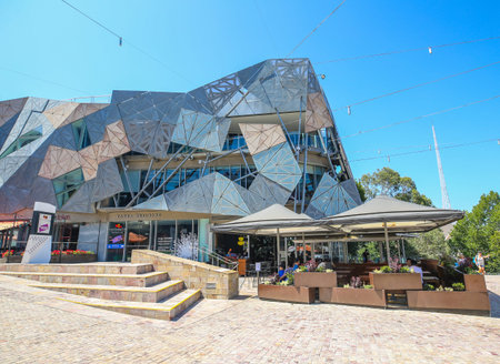 MELBOURNE, AUSTRALIA - JANUARY 21, 2019: Yarra Building at the Federation Square  in Melbourne, Australiaのeditorial素材