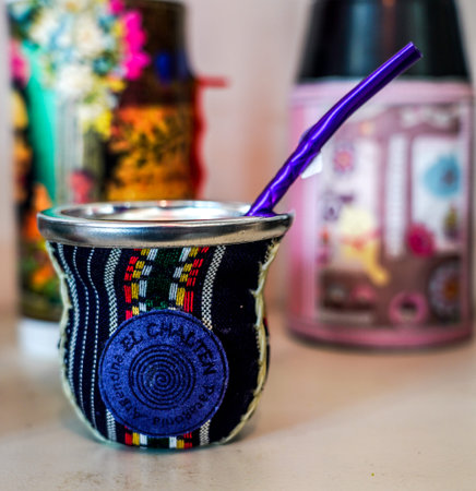 EL CHALTEN, ARGENTINA - FEBRUARY 6, 2020: Local souvenirs on display in a village El Chalten within...
