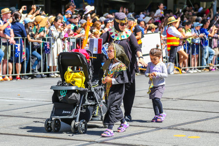 MELBOURNE, AUSTRALIA - JANUARY 26, 2019: El-Emaan Women's Organisation members marching during 2019...