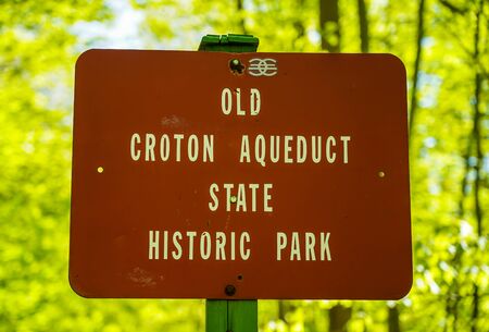 Old Croton Aqueduct Historic Park Signの写真素材